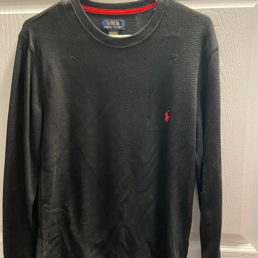 Polo by Ralph Lauren Black Crew Neck with Red Trim
